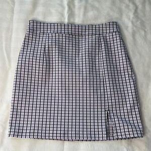 Purple White and Black Plaid Garage Mini Skirt